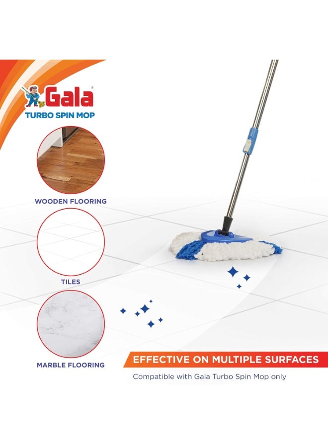 Gala Turbo Spin Mop Triangular Refill, White and Blue, Normal, (Model: 168987) - Image 2